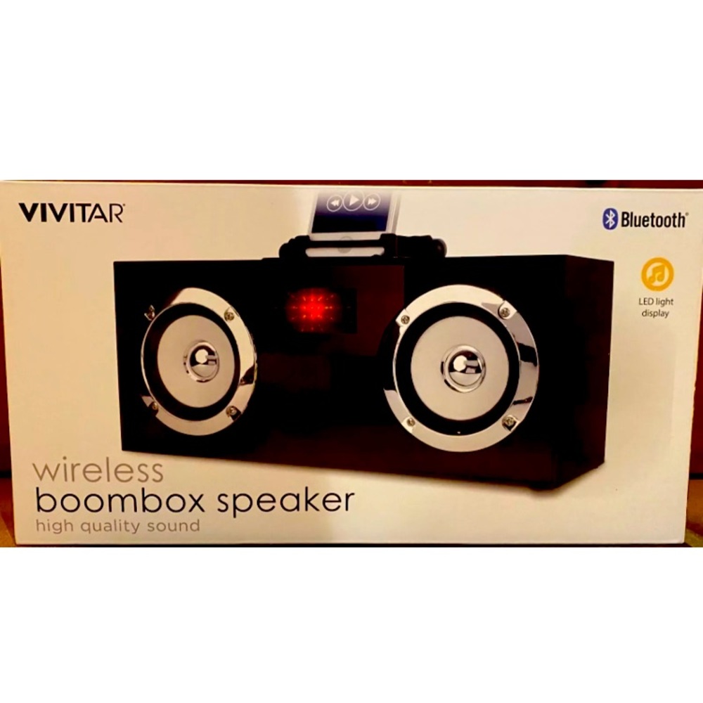 VIVITAR Bluetooth wireless boombox speaker LED